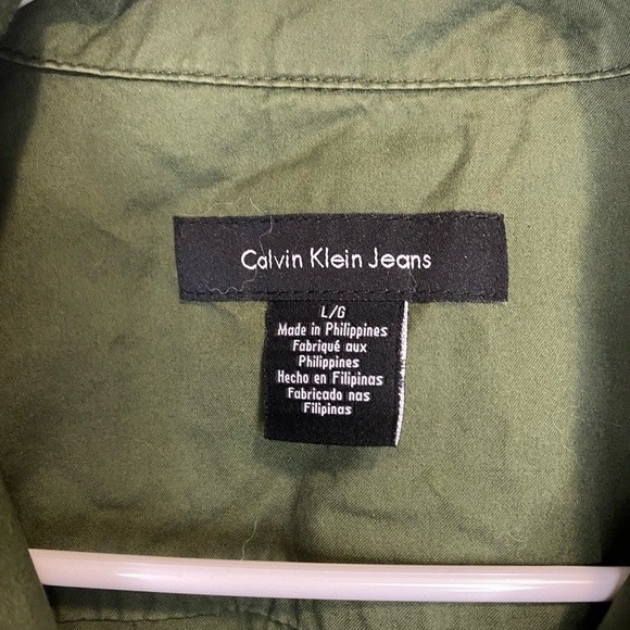 Calvin Klein Jeans light crop military style jacket; Size L - Picture 3 of 4